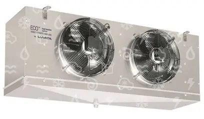 výparník ECO - Luvata GCE252G6ED, 2.28 kW (dT 8 st., R404), bez odtávání,  powder coating